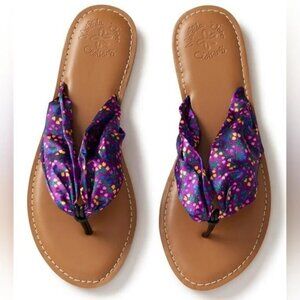 Matilda Jane | In The Sand Purple Floral Flip Flops Sandals | Size 9